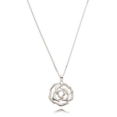 Sterling silver rose necklace